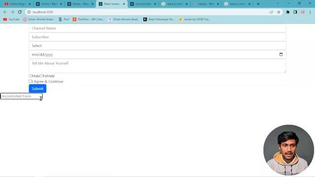26.React JS Controlled form VS Uncontrolled Form Bangla Tutorial смотреть онлайн