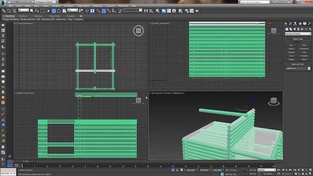 3dmax. Экстерьер от и до. урок9. Моделирование дома из бревна