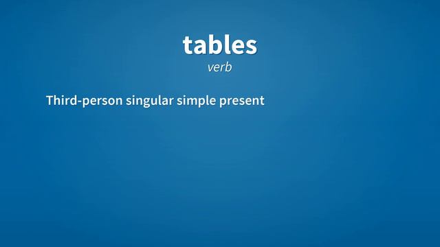 Tables | Meaning of tables смотреть онлайн
