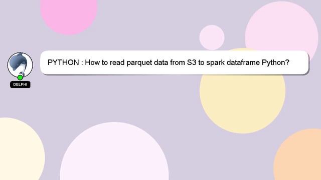PYTHON : How to read parquet data from S3 to spark dataframe Python? смотреть онлайн
