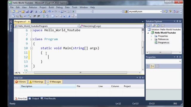 Visual C# 2010 Tutorial 1 - Hello World смотреть онлайн