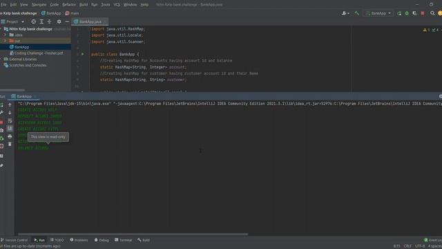 Banking Application in java through Command Line смотреть онлайн