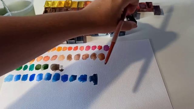 МОЯ НОВАЯ АКВАРЕЛЬНАЯ ПАЛИТРА (комплектация акварельных кюветов) #акварель смотреть онлайн