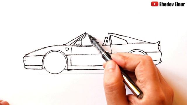 Как нарисовать Феррари Ф355 смотреть онлайн