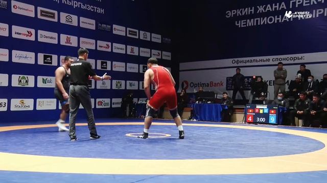 Токтогонов Бекболот - Жапуев Музафар. Финал. 125 кг. ЧКР по вольной борьбе 2022 г. смотреть онлайн