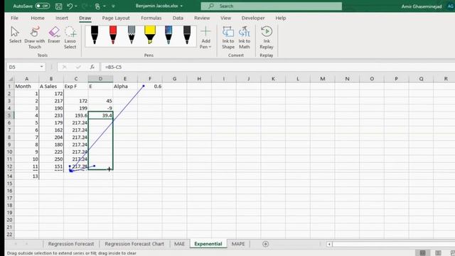 Forecasting by Exponential Smoothing (finding the best alpha using solver in excel) смотреть онлайн