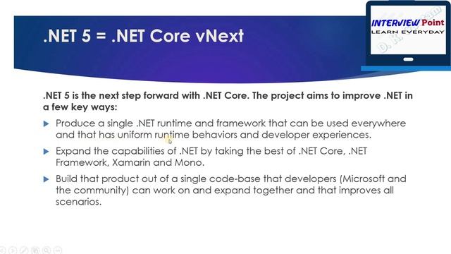 Introduction to DotNet 5 || What is .Net 5 || Features of .Net 5 || Interview Point смотреть онлайн