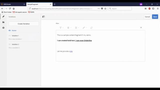 AEM 6.4 Content Fragment Basics & Demo смотреть онлайн