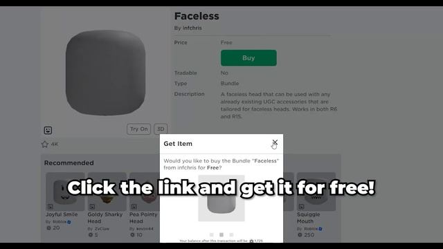 How to get Faceless for Free in Roblox (Free Roblox UGC) смотреть онлайн