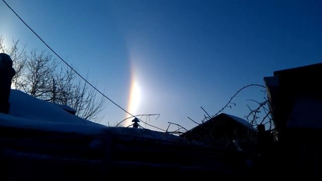 Радуга в Ставрополе зимой (01.02.2014г, время 09:32, температура -22С, северное сияние)3 смотреть онлайн