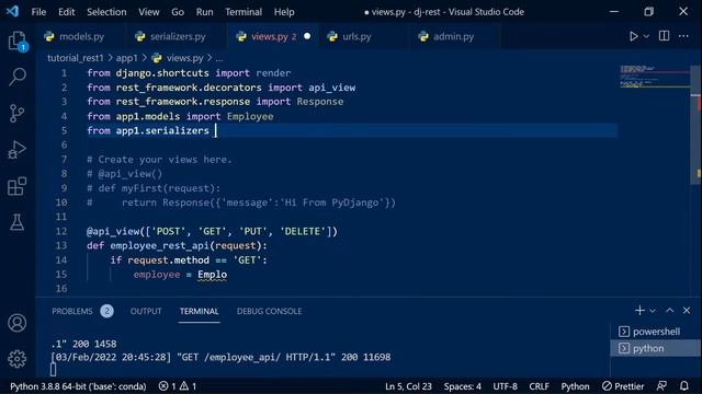 Serializer and serialization and CRUD API using Function Based View in Django Rest Framework(2022) смотреть онлайн