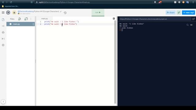 Python #4 (Escape Characters) смотреть онлайн