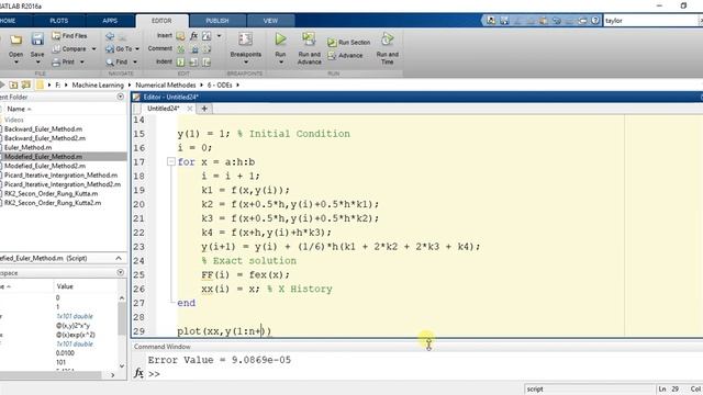 7.6| Fourth Order Runge Kutta (RK4) for Solving ODEs using MATLAB смотреть онлайн
