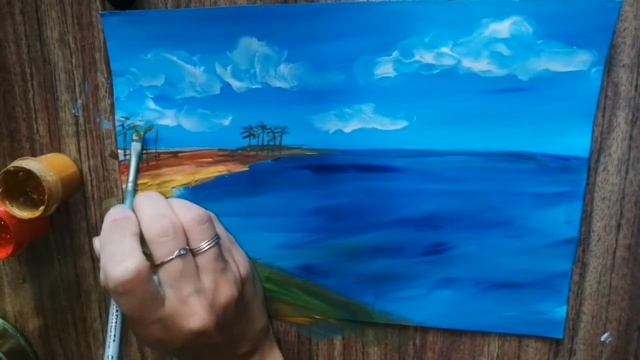 Как нарисовать море. How To Paint The Sea. #DrawingForYou, #Рисование_для_всех,  #paintingtutorials