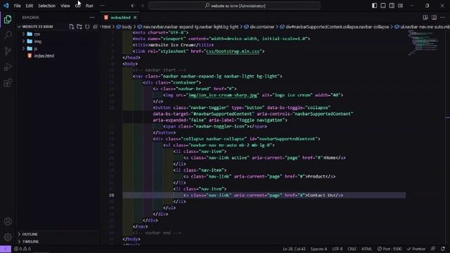 #Part 1 Navbar - Slicing Website Ice Cream Sederhana - BOOTSTRAP 5.3 смотреть онлайн