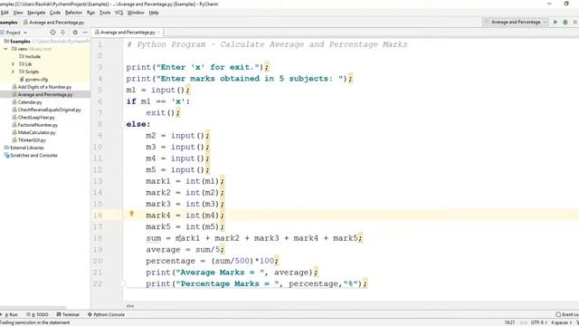 Python Program - Calculate Average and Percentage смотреть онлайн