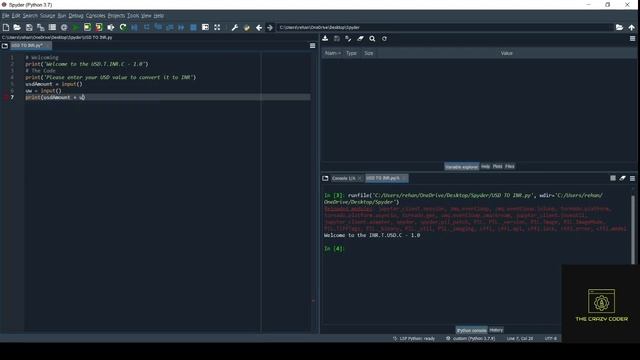 Into The Fascinating Python | How to Code a USD to INR Converter | Part 1 | The Crazy Programmer смотреть онлайн