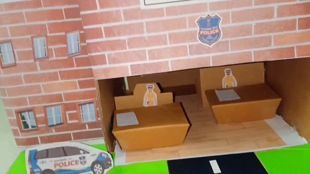 How to make Police Station using cardboard | DIY | School Project | Arts&Crafts смотреть онлайн