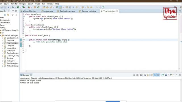 Can we declare main method as final || Java смотреть онлайн