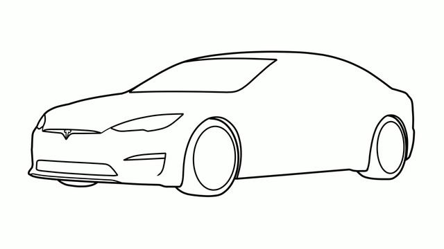 How to draw a TESLA MODEL S PLAID 2021 / drawing tesla p100d 2017 car смотреть онлайн