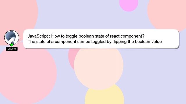 JavaScript : How to toggle boolean state of react component? смотреть онлайн