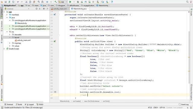 AlertDialog MultiChoice - Android Studio Tutorial смотреть онлайн