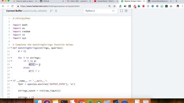 HackerRank Python Solutions - Sparse Arrays смотреть онлайн