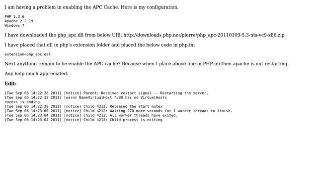 DevOps & SysAdmins: Problem in enabling APC on PHP 5.3.6 смотреть онлайн