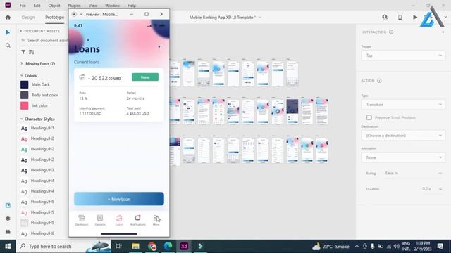 Digital Banking App UI Template | Adobe XD смотреть онлайн