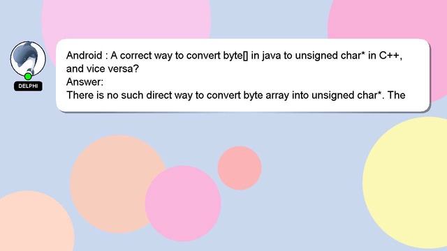 Android : A correct way to convert byte[] in java to unsigned char* in C++, and vice versa? смотреть онлайн