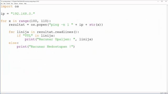Kako Skenirati Opseg IP Adresa Ping Komandom - Python смотреть онлайн