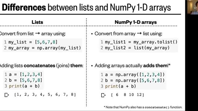 Lesson 5, Part 2: NumPy arrays - arithmetic, logical operations, indexing смотреть онлайн