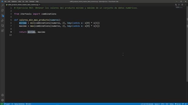 Python - Ejercicio 963: Obtener los Valores del Producto Mínimo y Máximo de un Conjunto de Números смотреть онлайн