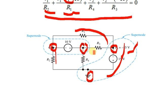 What is Supernode Conditions & How to find node voltage ? смотреть онлайн