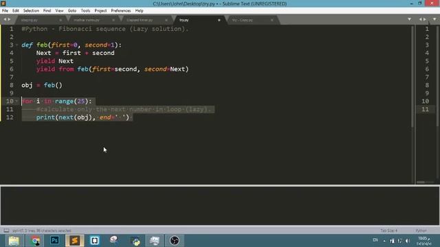 Python - Fibonacci sequence (Lazy solution) смотреть онлайн