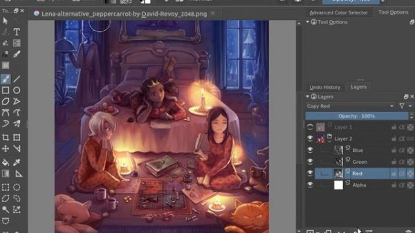 How to work with separate RGB channels in Krita