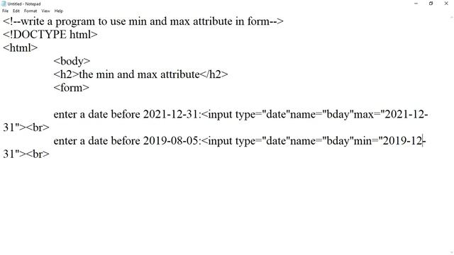 learn html programs(77 program)how to use min and max attribute смотреть онлайн