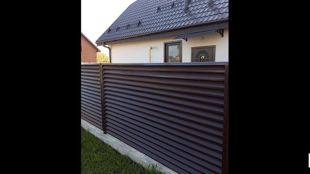 Обзор. Забор-жалюзи RAL 8017 шоколад. смотреть онлайн