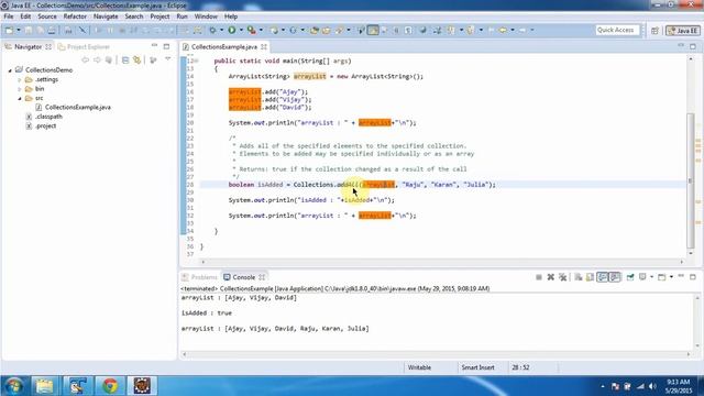 Collections (addAll method) | Java Collection Framework смотреть онлайн