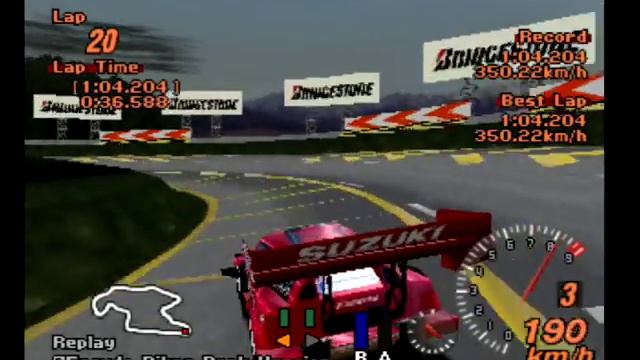 Gran Turismo 2 Time Trial - Trial Mountain - Suzuki Escudo 1:04.204 + BIG Drift смотреть онлайн