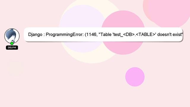 Django : ProgrammingError: (1146, "Table 'test_ DB . TABLE ' doesn't exist") when running unit test смотреть онлайн