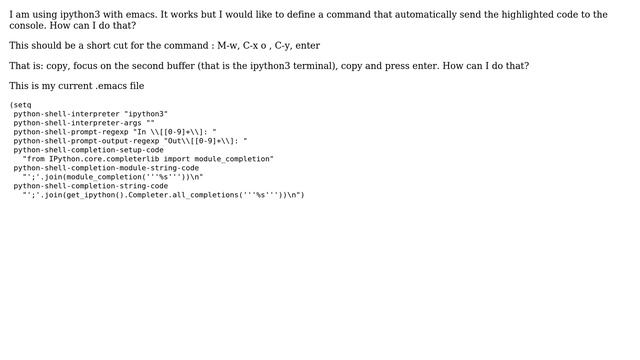 Ubuntu: ipython emacs send code to interpreter смотреть онлайн