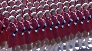 Парад китайских девушек под "Катюшу"