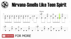 Nirvana - Smells Like Teen Spirit (🔴 Drum Notation | Tutorial) @chamisdrums Bass Tabs on @ChamisBas
