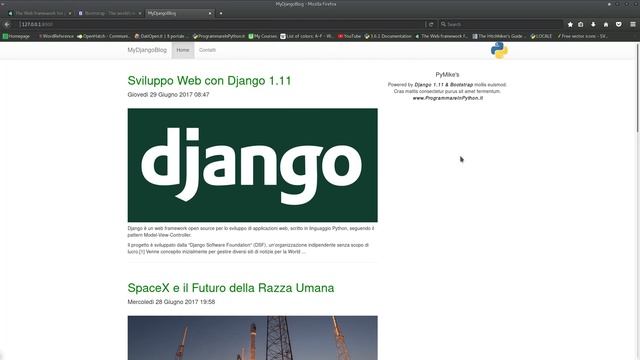 Sviluppo Web con Python, Django 1.11 e Bootstrap 3.3.7 - 001: Introduzione a Django - ITALIANO смотреть онлайн