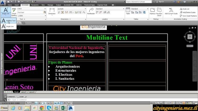 AutoCAD 2014 (13/15): Textos смотреть онлайн