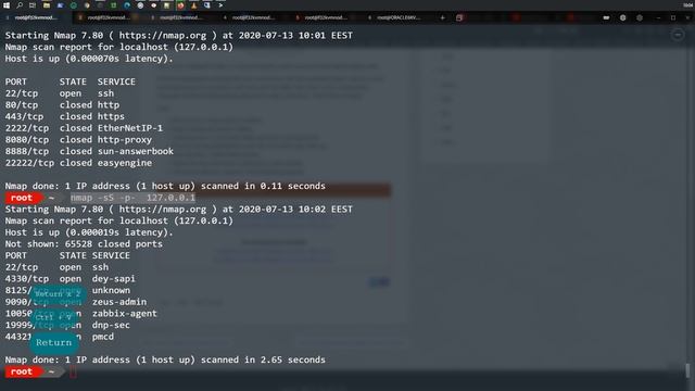 Сетевой сканер Nmap | | Fedora 32 Server смотреть онлайн