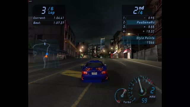 NFS Underground - Гонка 96 - Circuit - Market Street Reverse (без комментариев) смотреть онлайн