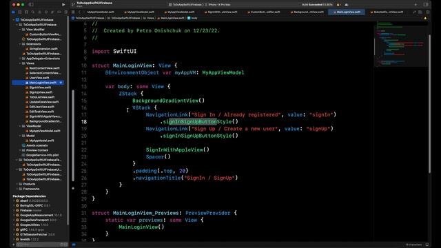 PART #8 To-Do App SwiftUI & Firebase & Firestore & Sign In with Apple. смотреть онлайн