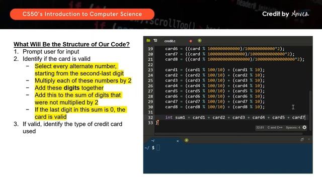 [2023] CS50 - (Week 1) Credit Solution | Walkthrough & Guide for Beginners | By Anvea смотреть онлайн